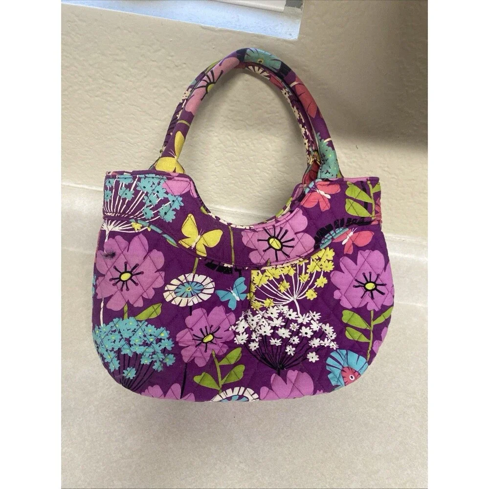 Vera Bradley Flutterby Girls Tote Bag Butterfly Purse Retired EUC